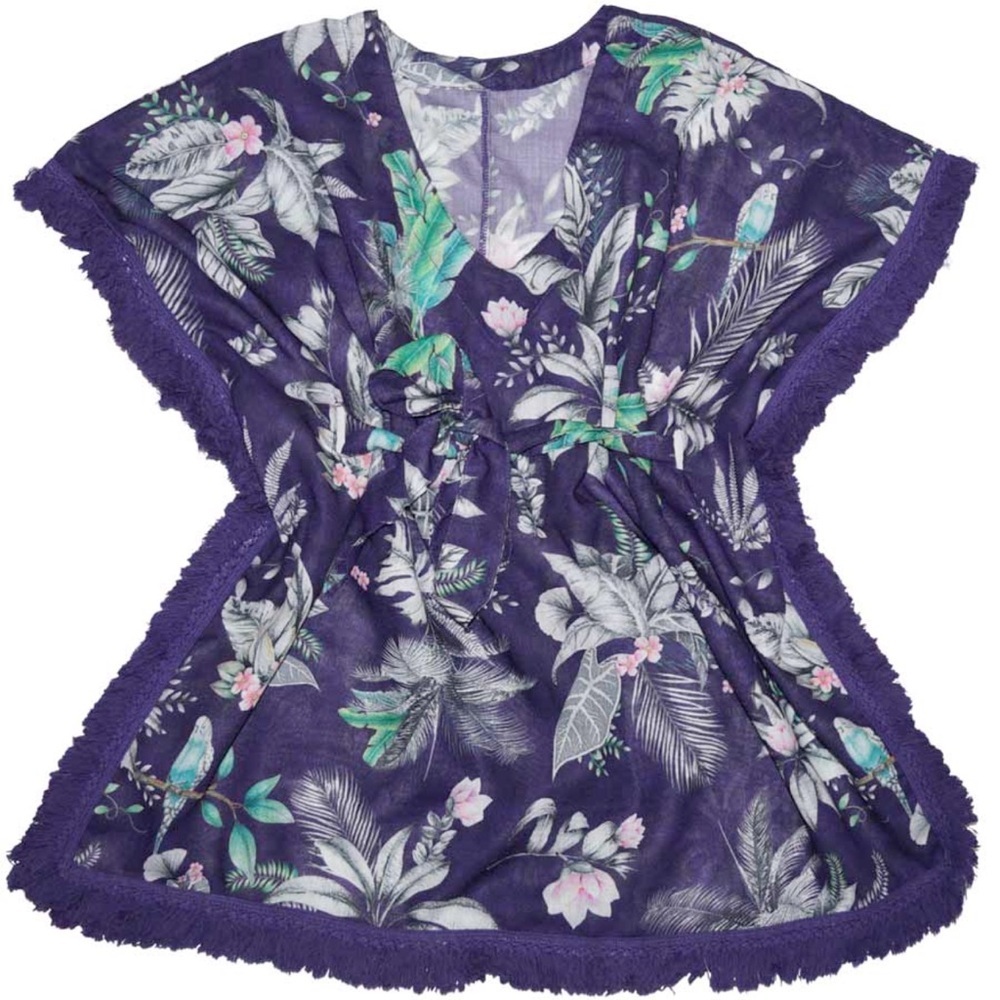 Agua Bendita Girls Iris Tunic Wisteria Swim Cover Up